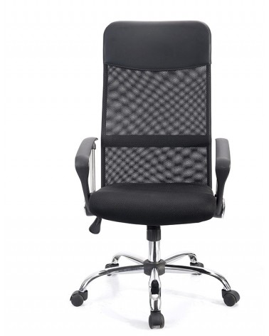 Černé kancelářské křeslo s funkcí otáčení a nastavitelnou výškou sedáku.