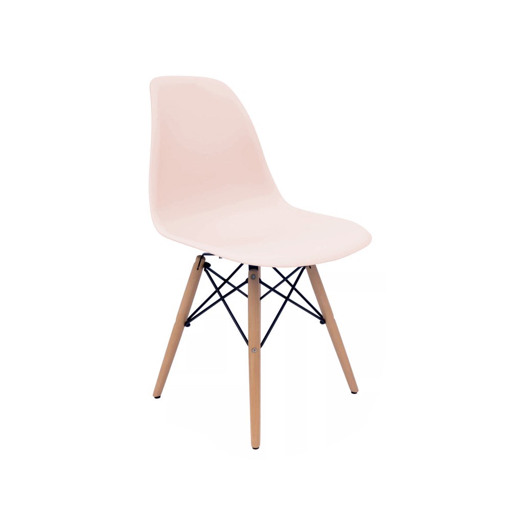Univerzální růžová židle do obývacího pokoje nebo jídelny.