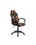 Oranžovo-černá otočná kancelářská židle s nastavitelným sedákem