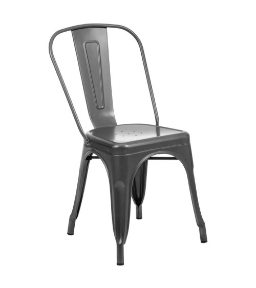 Moderní šedá kovová židle - loft.