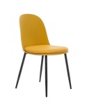 Moderní žlutá jídelní židle.